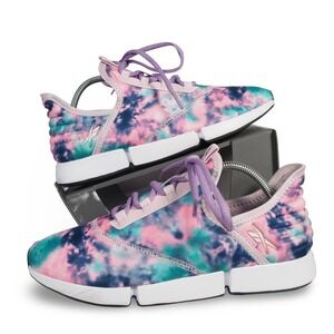 Reebok Daily Fit DMX Walking Shoes Womens 8 Pink Teal Tie Dye GY3200